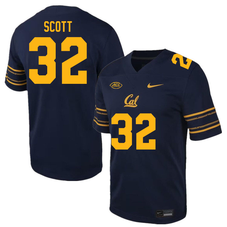California Golden Bears #32 Daniel Scott ACC Conference College Football Jerseys Stitched Sale-Navy